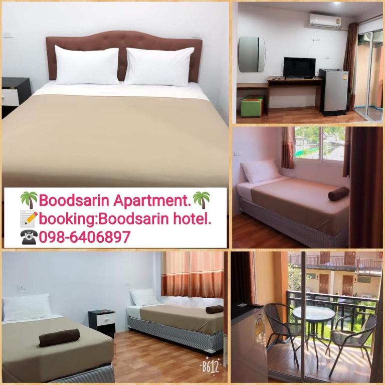 Postel nebo postele na pokoji v ubytování Boodsarin Hotel