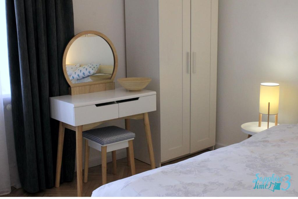 Posteľ alebo postele v izbe v ubytovaní Apartament Sapphire Time 3