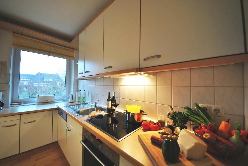 Kuchyň nebo kuchyňský kout v ubytování Ferienwohnung am Damenpfad
