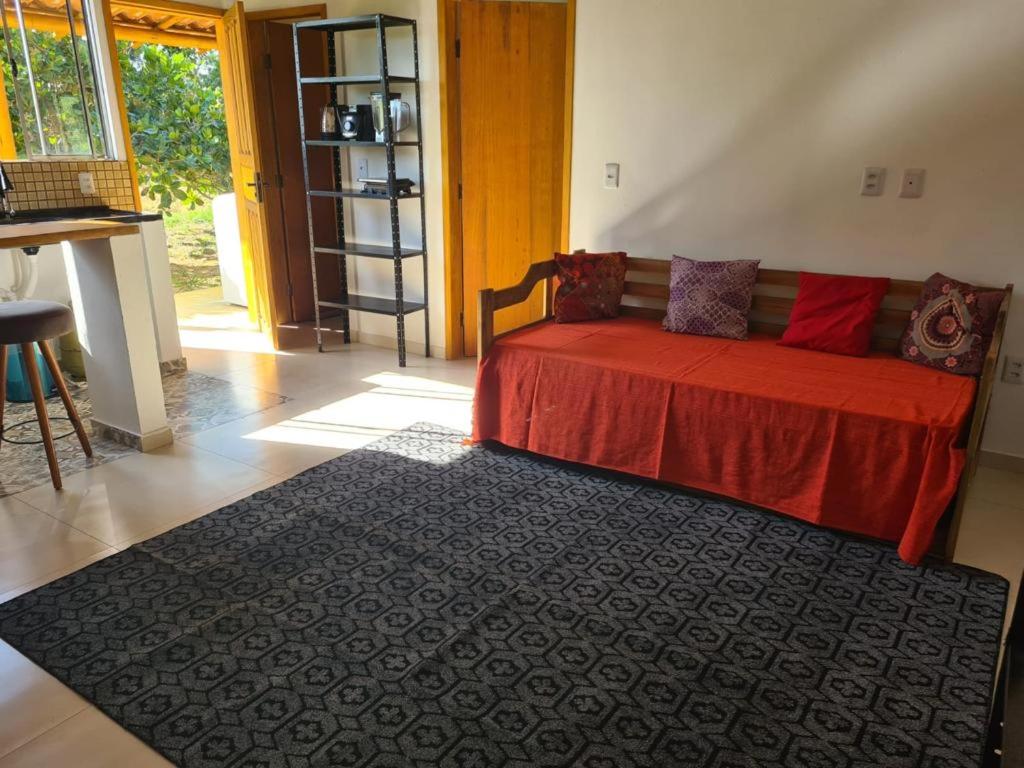Voodi või voodid majutusasutuse Chalé Amarelo, conforto e muita natureza - Mar Doce! toas