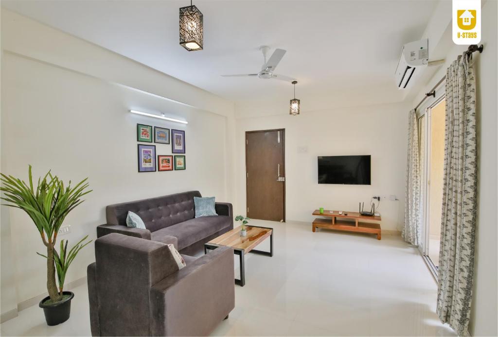 Seating area sa U-stays - 2BHK Garden View Flat with WIFI in Anjuna