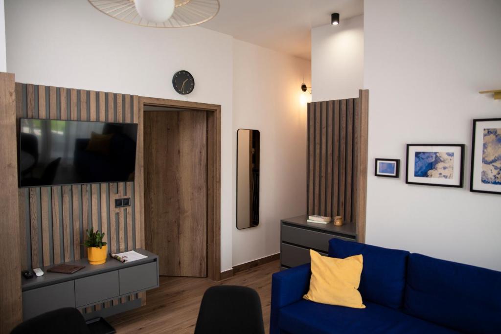 TV a/nebo společenská místnost v ubytování Tahiti Resort Apartments Hajdúszoboszló