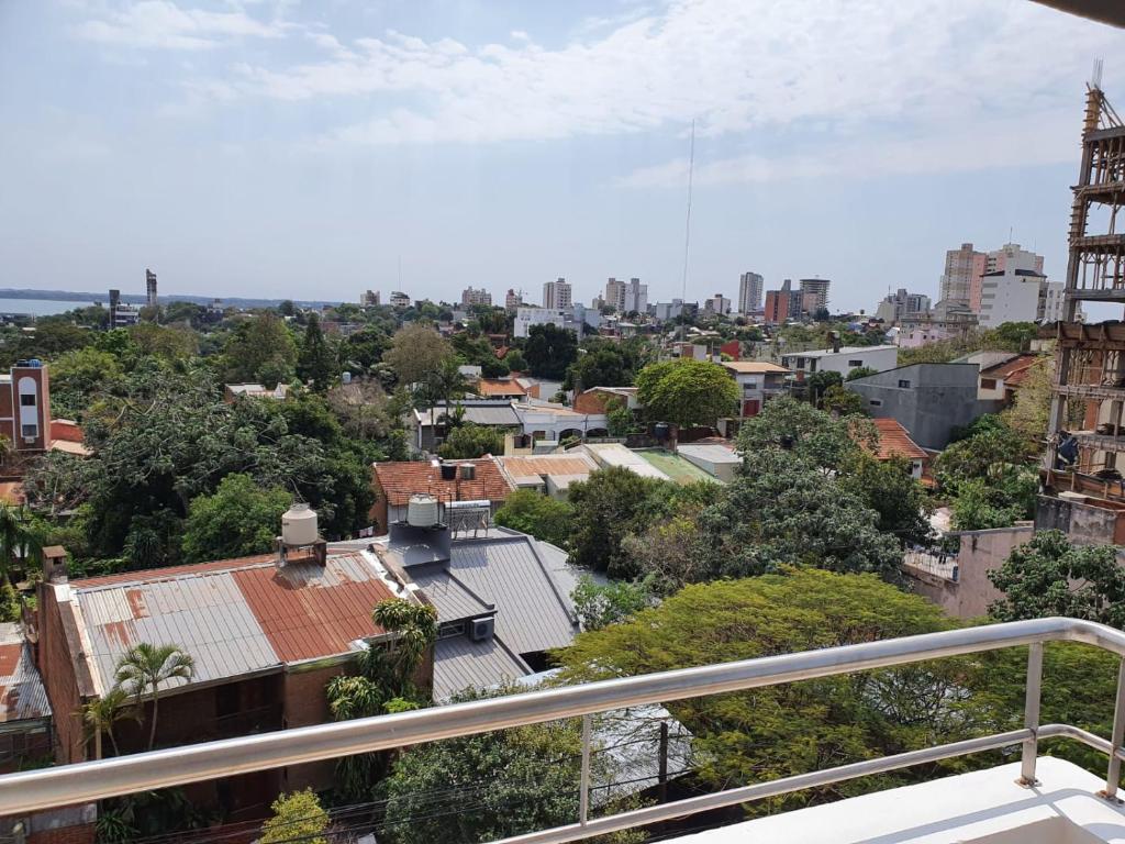 a view of a city from the balcony of a building at Departamento Augusta II in Posadas