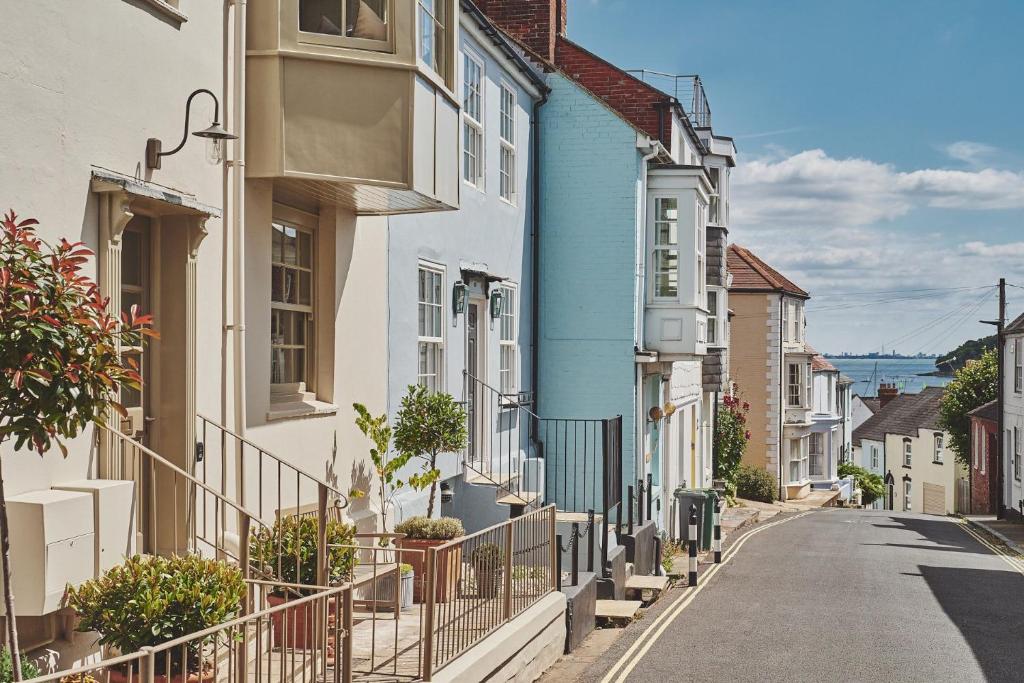 a row of houses on a city street at Harold House in Cowes