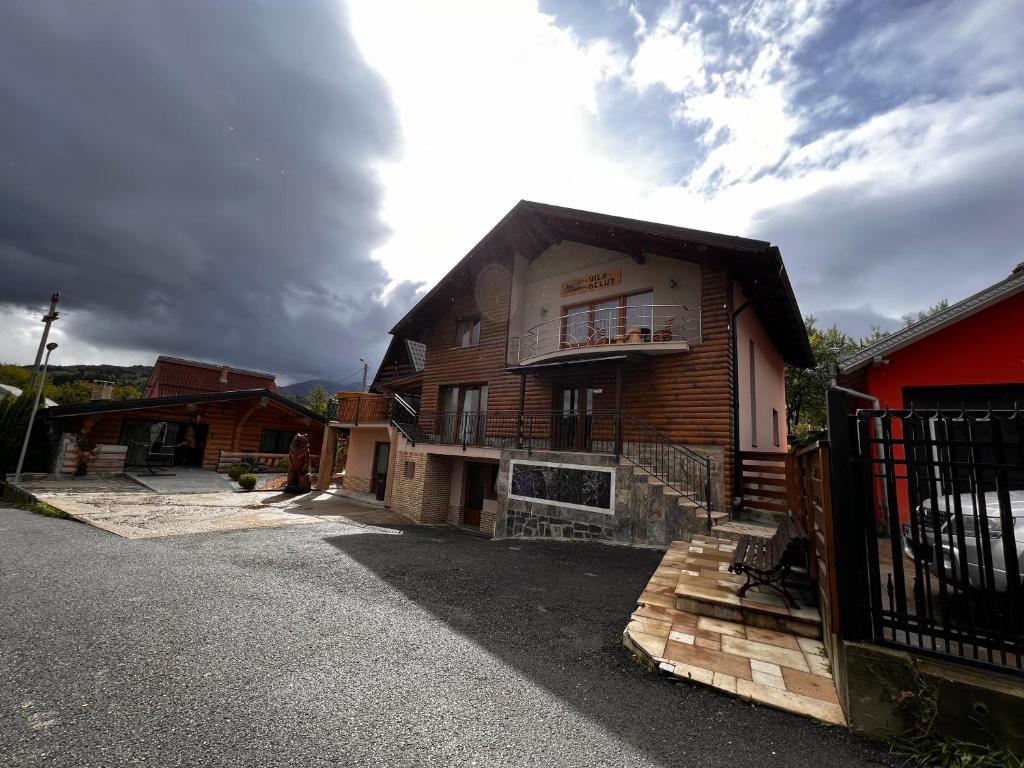 a house that is sitting on the side of the road at Vila Deluț in Borşa