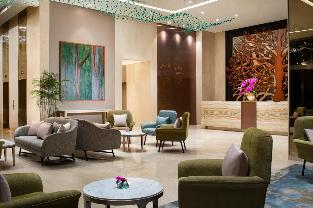 Χώρος καθιστικού στο Trembesi Hotel