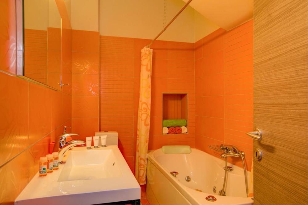 A bathroom at Villa Terra del Nonno with Sea Views & Pool