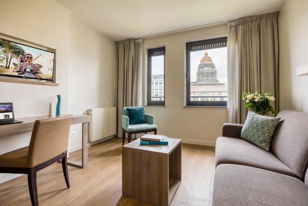 Istumisnurk majutusasutuses Citadines Toison d'Or Brussels