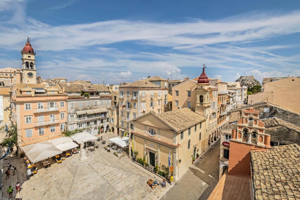 Udsigt til Korfu By eller udsigt til byen taget fra lejligheden