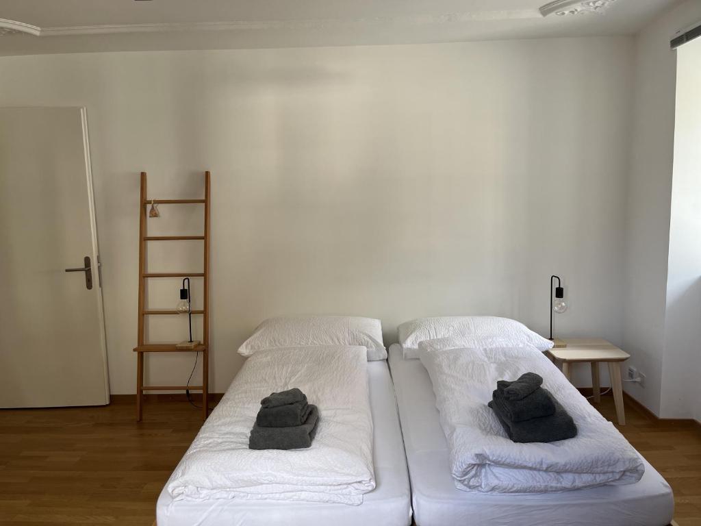 Postel nebo postele na pokoji v ubytování Terra - Haus auf dem Sand