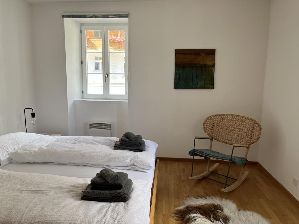 Postel nebo postele na pokoji v ubytování Terra - Haus auf dem Sand