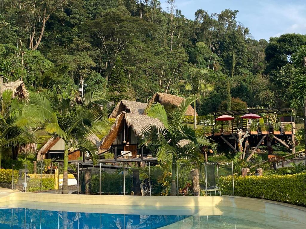 Bazén v ubytování Rancho Ecoturistico el Faro nebo v jeho okolí
