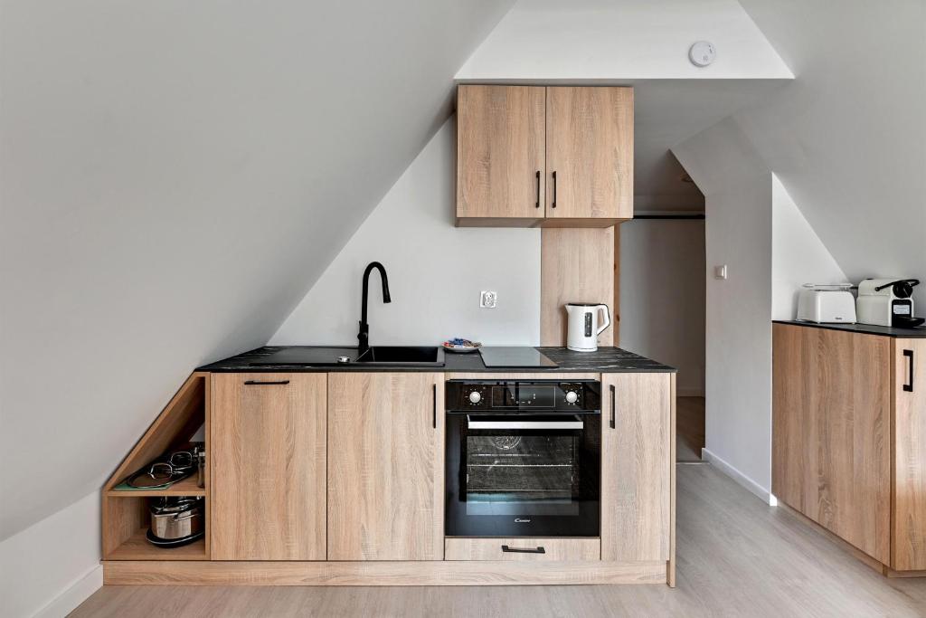 Kuchyňa alebo kuchynka v ubytovaní Comfort Apartments Długi Targ