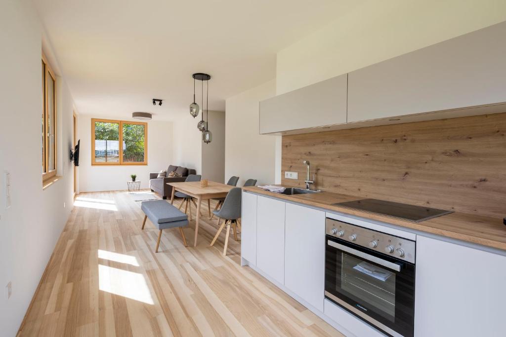 Kuchyň nebo kuchyňský kout v ubytování am Greben Apartments drei - vier - fünf