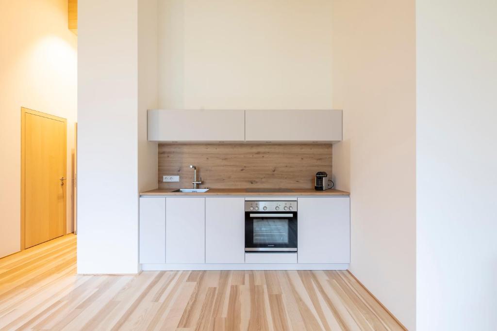 Kuchyň nebo kuchyňský kout v ubytování am Greben Apartments drei - vier - fünf