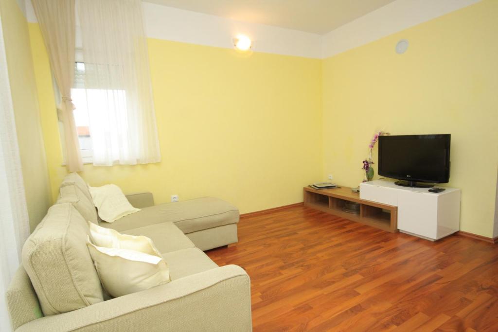 Telewizja i/lub zestaw kina domowego w obiekcie Apartments by the sea Pasman - 8215