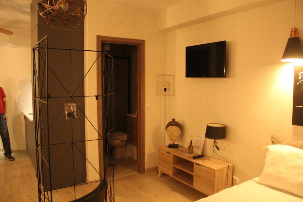 TV a/nebo společenská místnost v ubytování Apartment Art Jazz Music