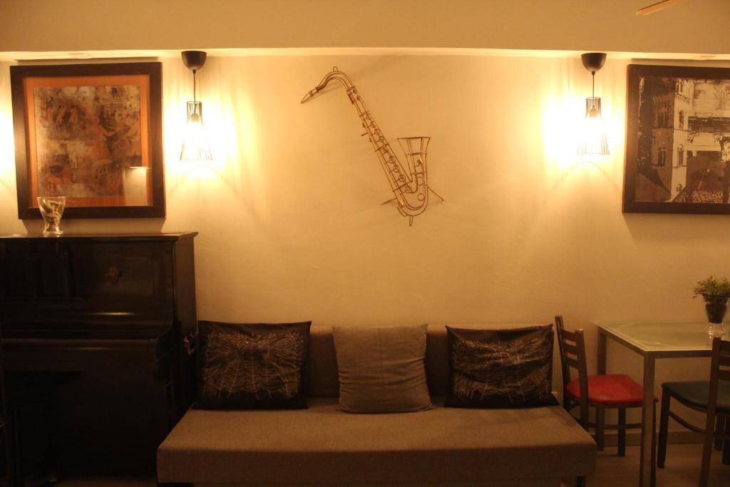 Posezení v ubytování Apartment Art Jazz Music