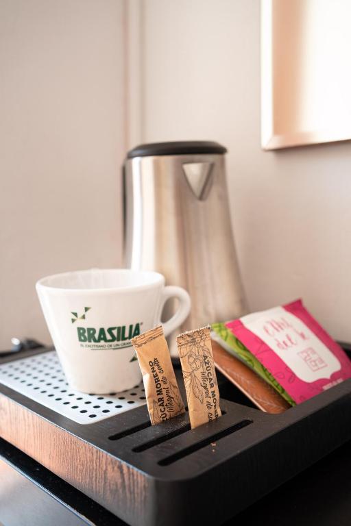 Coffee and tea making facilities at Sitges Beach Hostal