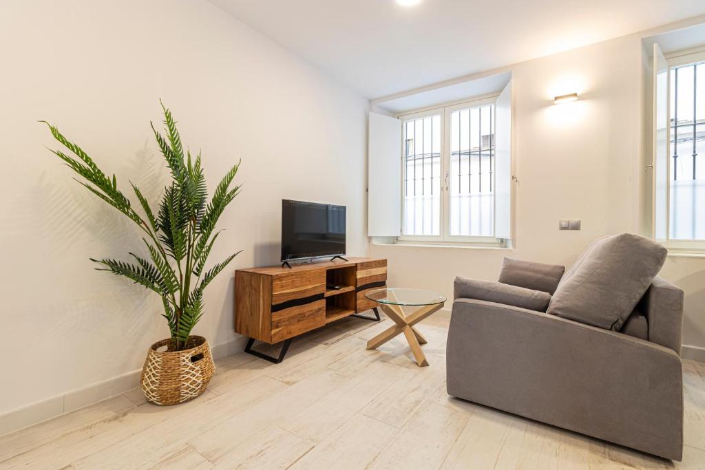 Televízia a/alebo spoločenská miestnosť v ubytovaní Allo Apartments San Roque Bajo A