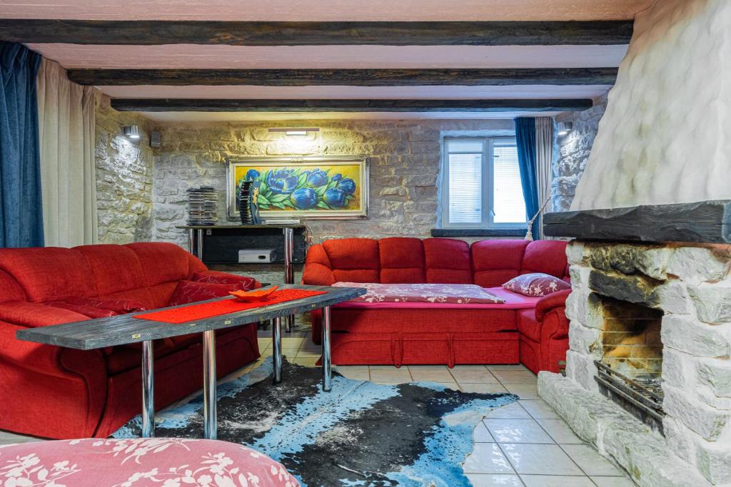 Posezení v ubytování Videviku Villa Apartments
