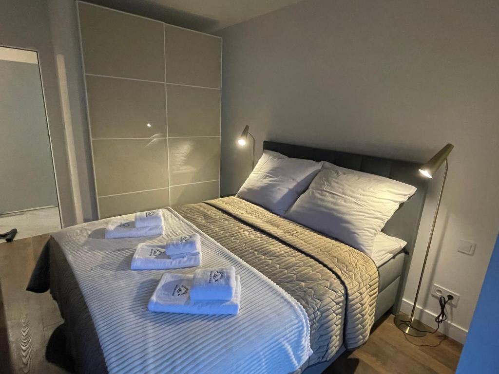 Posteľ alebo postele v izbe v ubytovaní Apartament Szklarski Widok