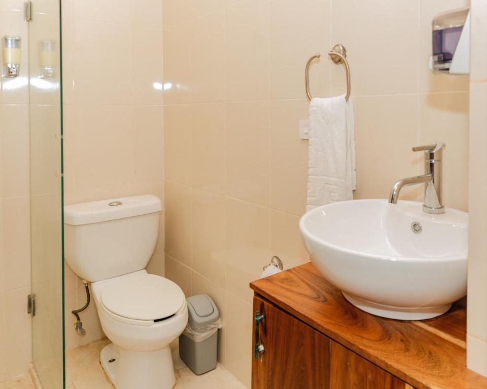 Koupelna v ubytování Hotel Nojoch che