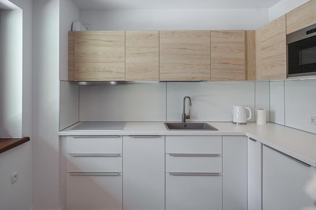 Kuchyň nebo kuchyňský kout v ubytování Apartamenty Osada Antałówka Zakopane