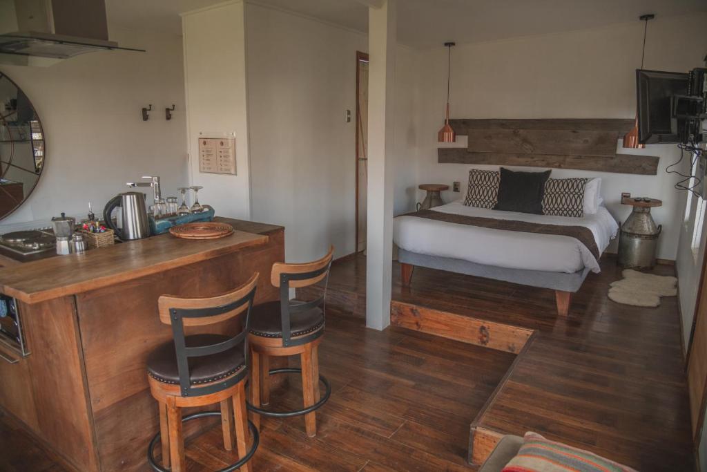 Kuchyň nebo kuchyňský kout v ubytování Bungalow by Toore Patagonia