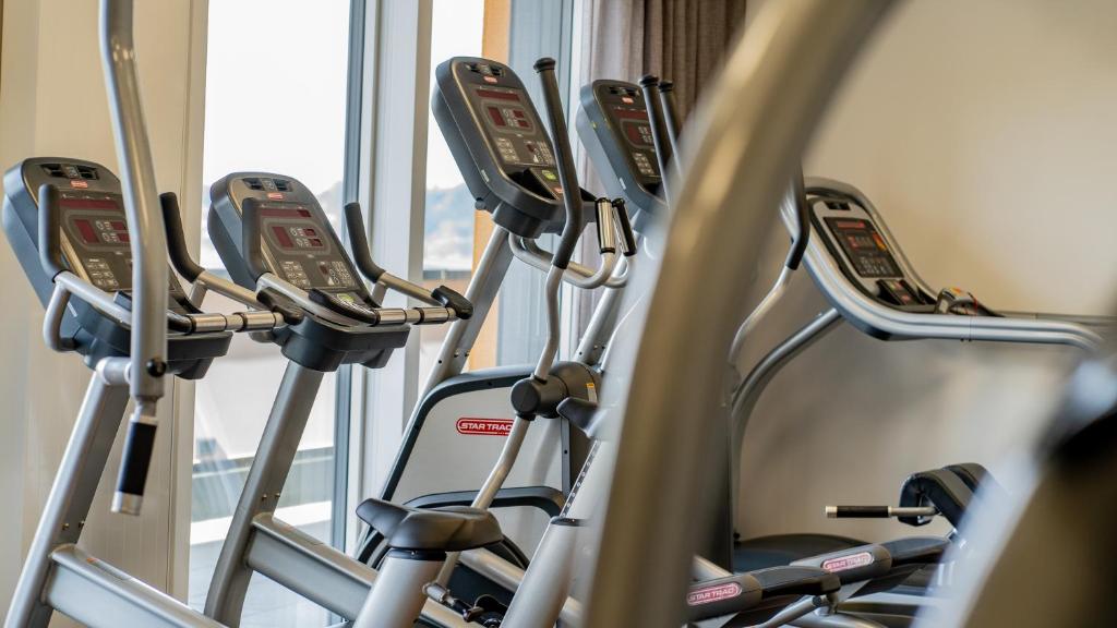 Fitness centrum a/nebo fitness zařízení v ubytování Burgau Hotel Sonnenhof