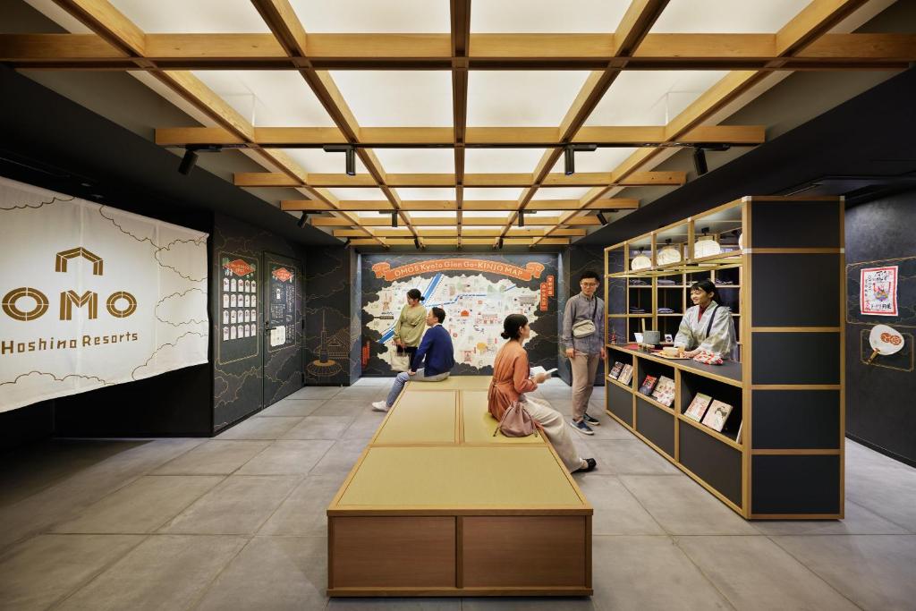 a rendering of the inside of a museum with people in a room at OMO5 Kyoto Gion by Hoshino Resorts in Kyoto