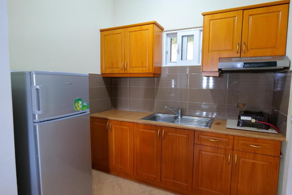 Kuchyň nebo kuchyňský kout v ubytování Kalemi Apartments