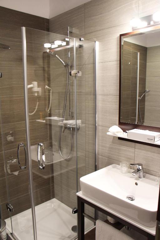 Koupelna v ubytování Hotel Bartoš