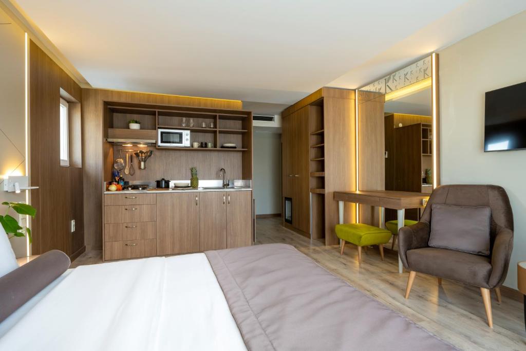 Kuchyň nebo kuchyňský kout v ubytování Hotel Klassik Berlin