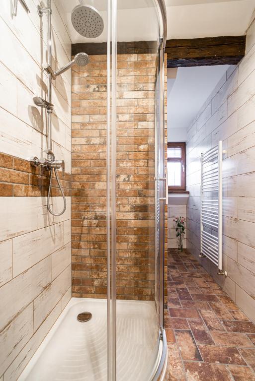 Koupelna v ubytování Apartmány in Veritas