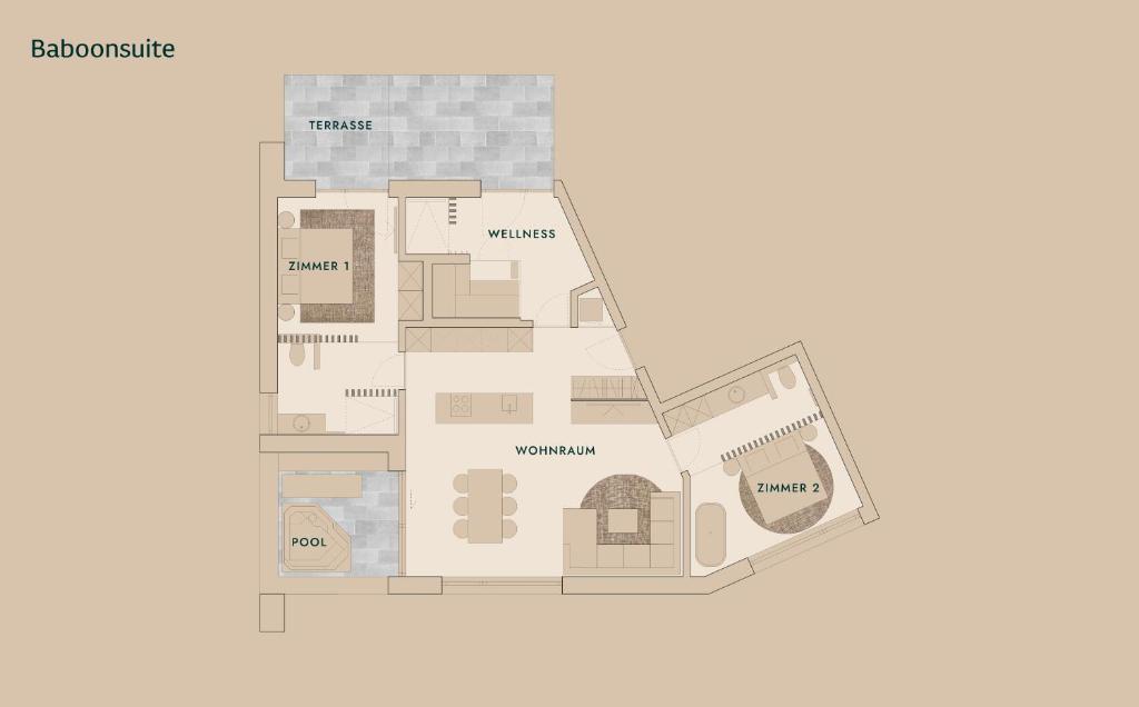 Půdorys ubytování 4Monkeys Apartments