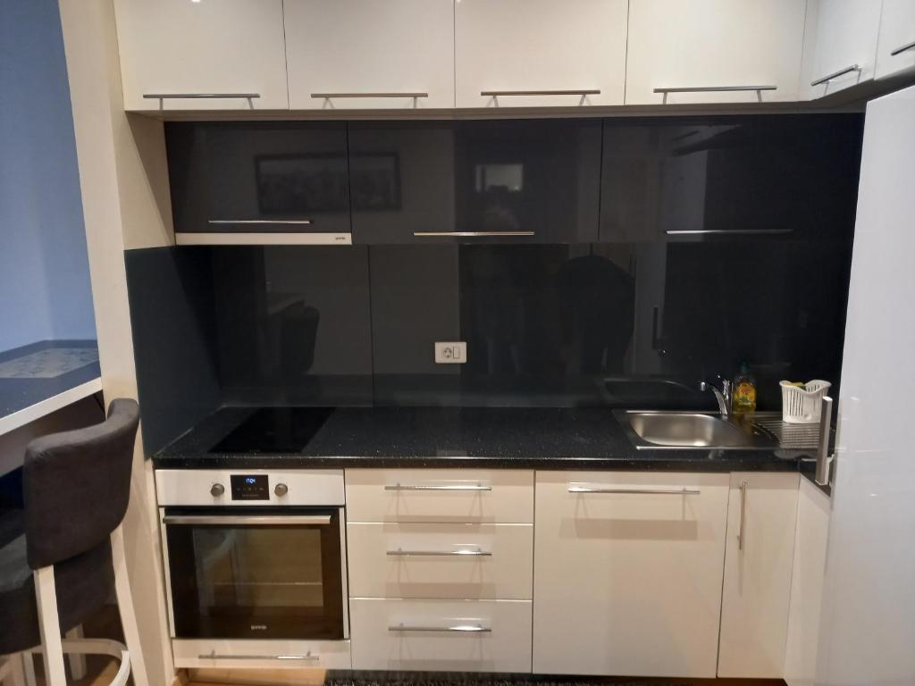 Kuchyň nebo kuchyňský kout v ubytování Apartman Oaza Kalman SPA-GYM