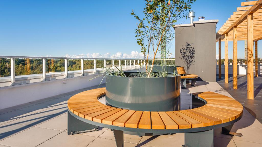 Balkón alebo terasa v ubytovaní Apartamenty Sun & Snow Polanki Aqua z basenem
