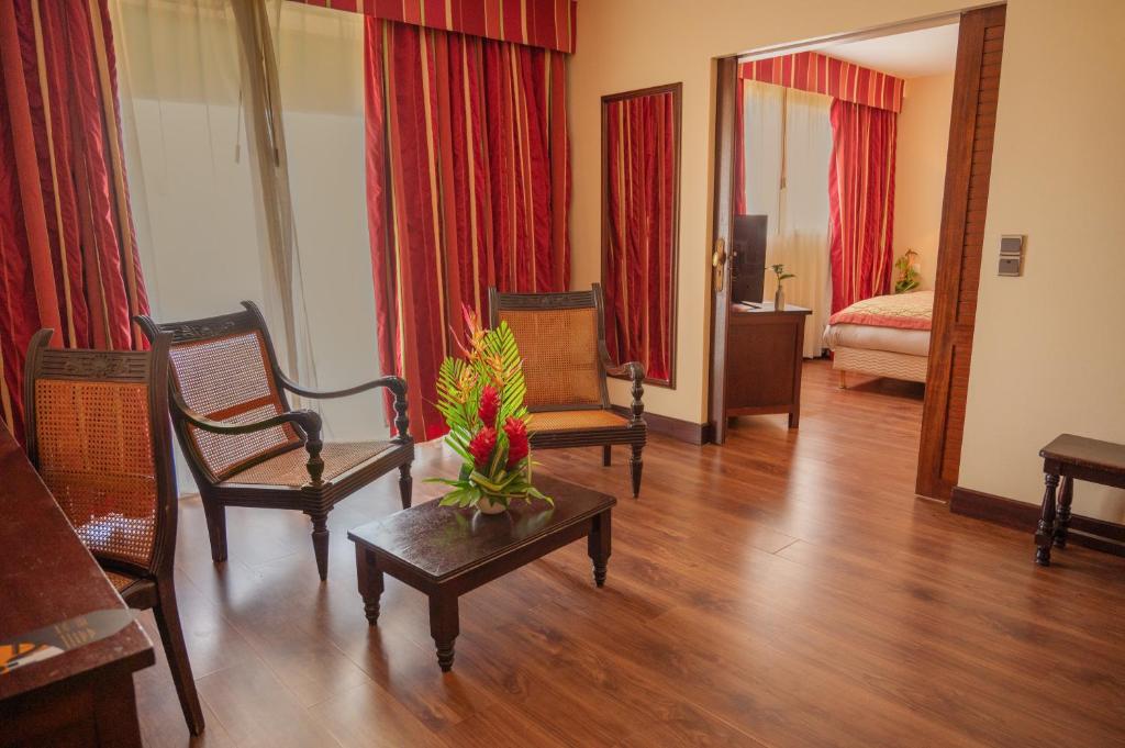 Postelja oz. postelje v sobi nastanitve Hotel Bakoua Martinique