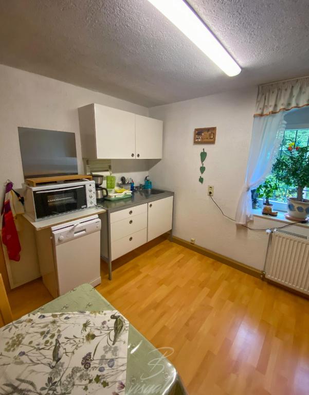 Kuchyň nebo kuchyňský kout v ubytování Ferienwohnung Eulennest