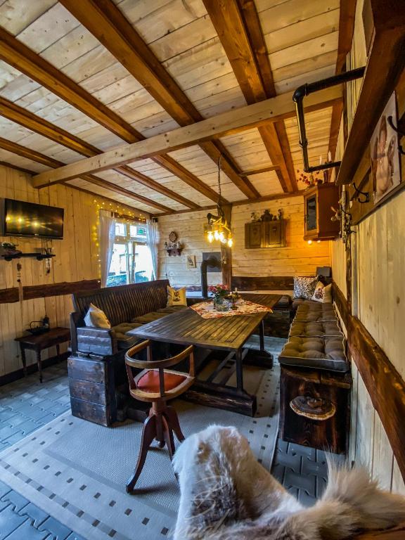 Posezení v ubytování Ferienwohnung Eulennest