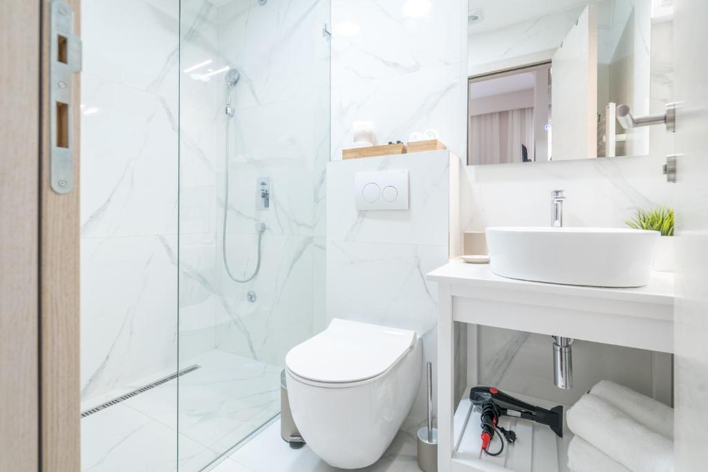 Koupelna v ubytování Veneti Suites