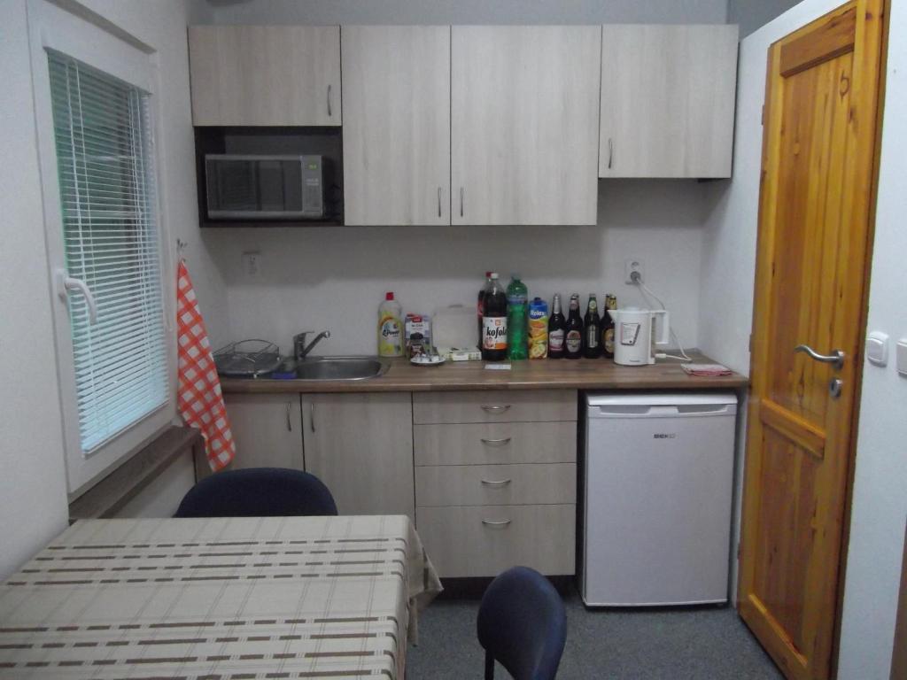 Kuchyň nebo kuchyňský kout v ubytování Penzion Apartmány Zlín