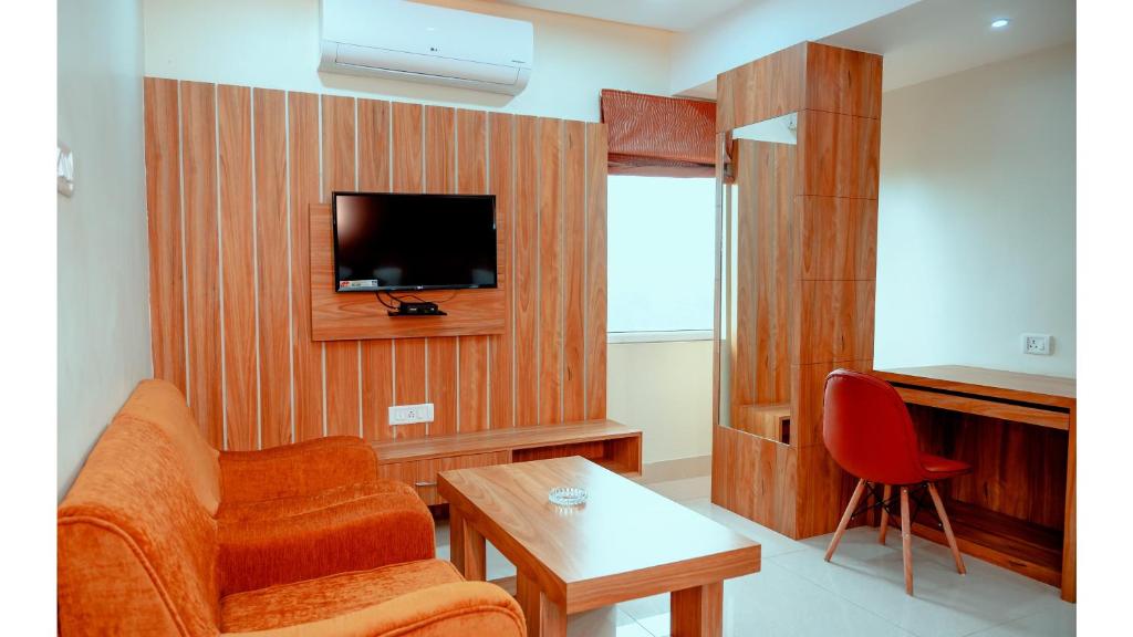 TV a/nebo společenská místnost v ubytování Hotel DC Star