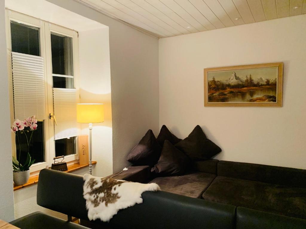 Posezení v ubytování Casa Restelli EG - nahe Andermatt Gotthard