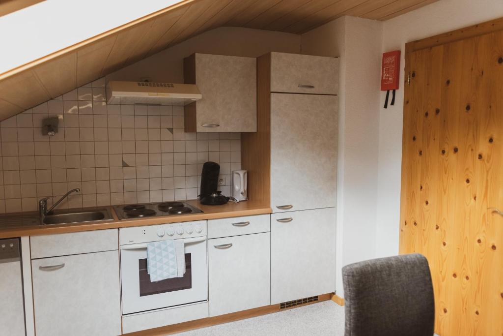 Kuchyň nebo kuchyňský kout v ubytování Möslehof