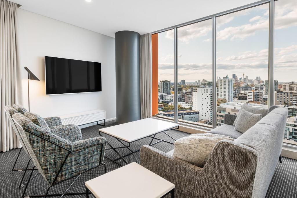 Posezení v ubytování Meriton Suites Zetland