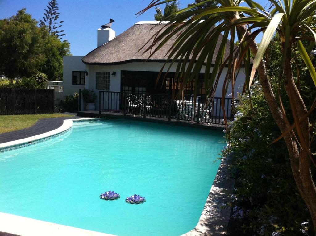 a swimming pool with two rocks in the water at Birkenhead Manor in Bloubergstrand