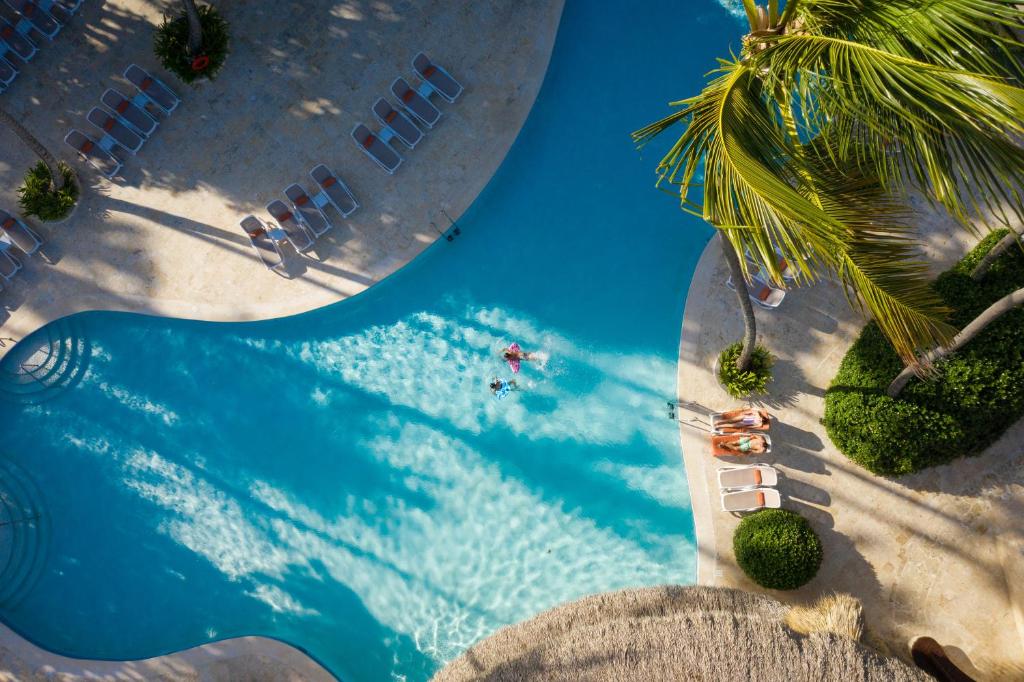 an overhead view of a pool at a resort at Impressive Premium Punta Cana - All Inclusive in Punta Cana