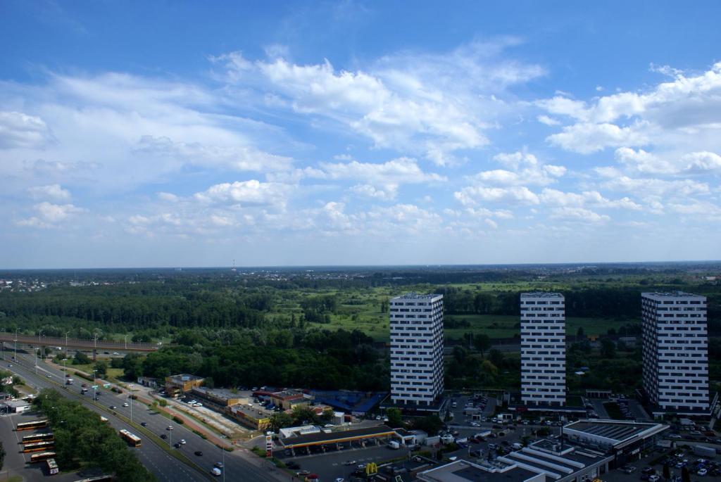 Pohľad z vtáčej perspektívy na ubytovanie Praga 23rd Floor High-Class Apartment